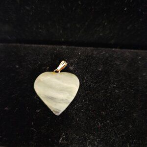 Jade look heart necklace pendant